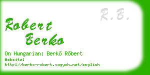 robert berko business card